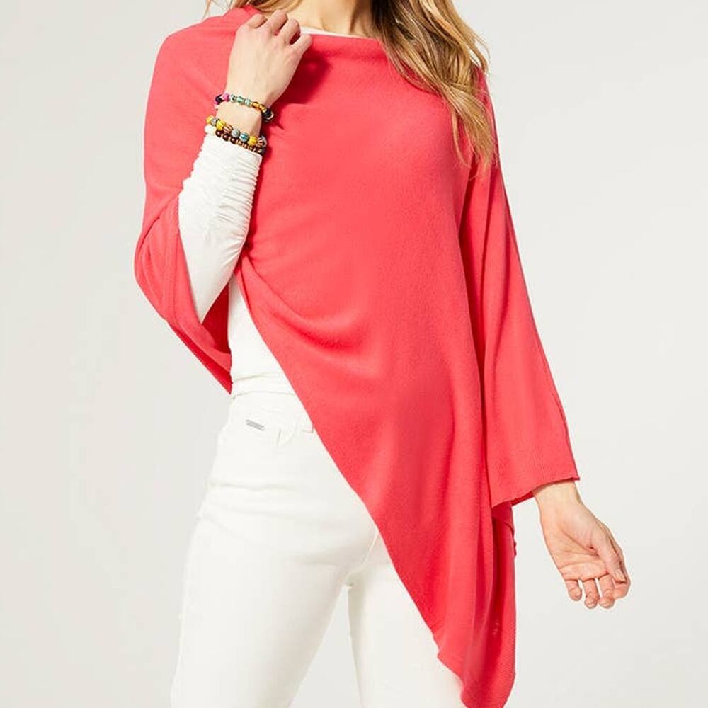 Living Coral Lightweight Poncho One Size